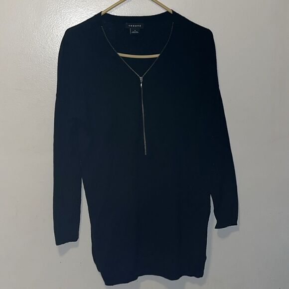 EUC WOMEN’S SIZE MEDIUM BLACK TROUVÉ CASHMERE SWEATER - Picture 1 of 5
